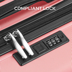 9 Piece Luggage Sets, Hard 20 24 28 in Luggage with 6 Pieces Organize Bags Travel Suitcases Sets with Wheels, Rosé