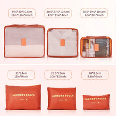 9 Piece Luggage Sets, Hard 20 24 28 in Luggage with 6 Pieces Organize Bags Travel Suitcases Sets with Wheels, Rosé
