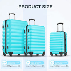 9 Piece Luggage Sets, Hard 20 24 28 in Luggage with 6 Pieces Organize Bags Travel Suitcases Sets with Wheels, Rosé