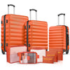 9 Piece Luggage Sets, Hard 20 24 28 in Luggage with 6 Pieces Organize Bags Travel Suitcases Sets with Wheels, Rosé