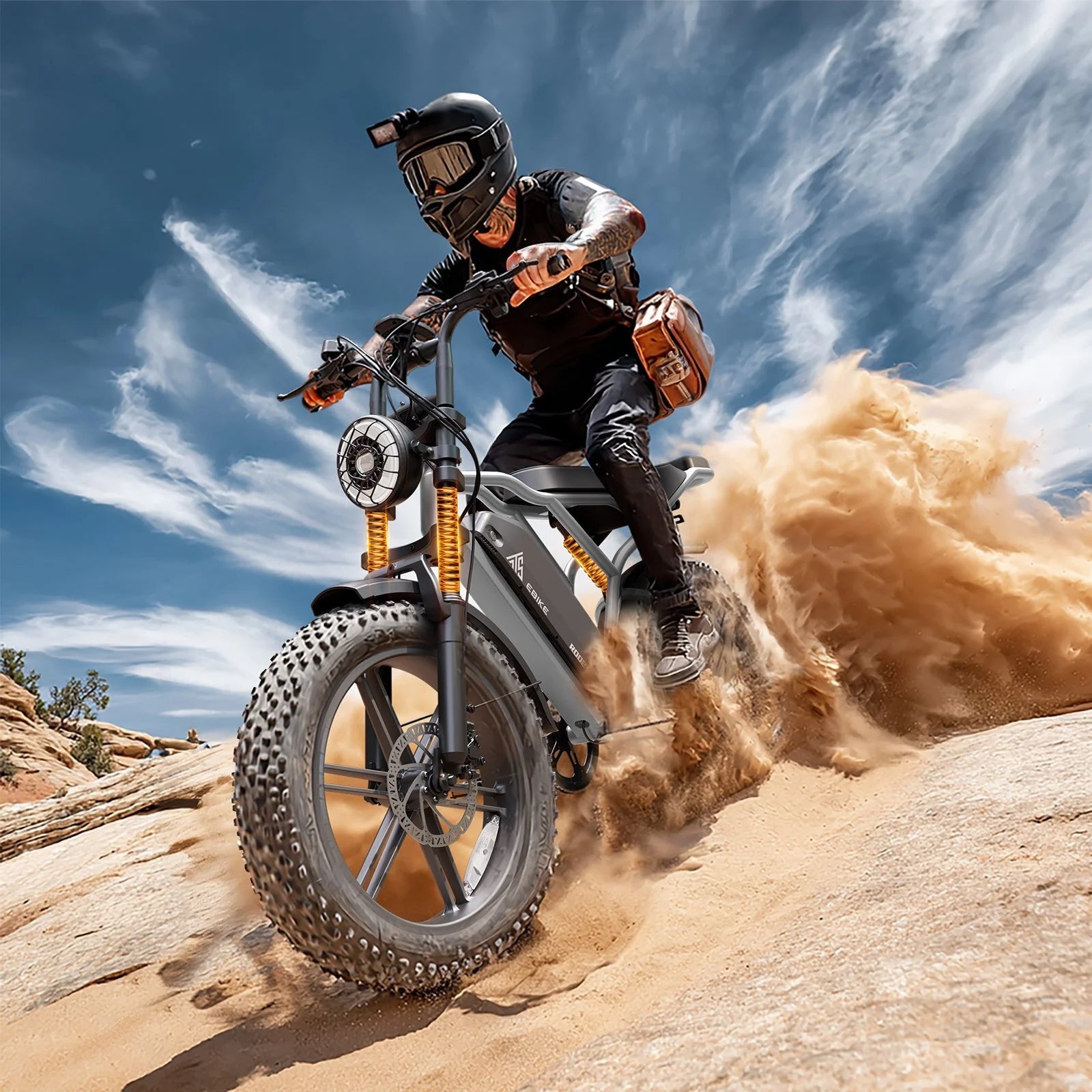 TST Electric Bike for Adults, 750W Peak 1500W Motor, 20"x4" Fat Tire, E Mountain Bike, 48V/15AH UL2849