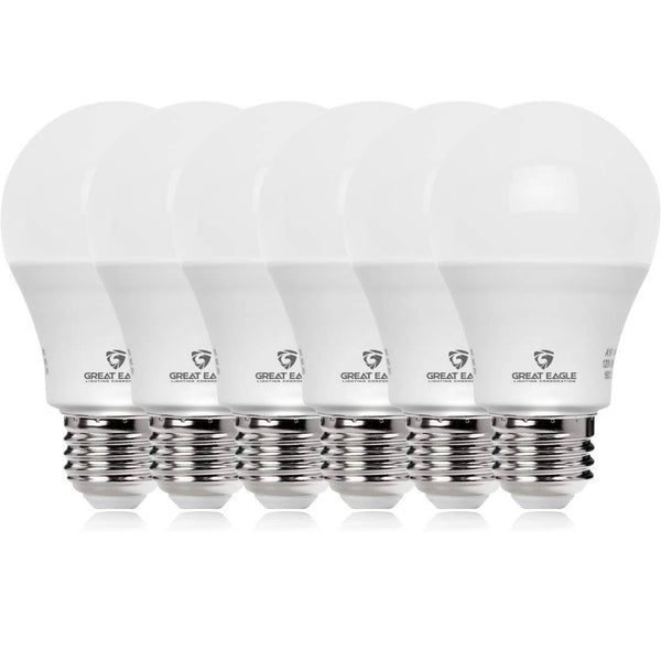 Great Eagle Lighting Corporation 100W Equivalent LED Light Bulb 1500 Lumens A19 4000K Cool White Non-Dimmable 15-Watt UL Listed (6-pack)