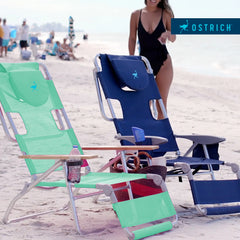 Open Box Ostrich Deluxe 3N1 Outdoor Lawn Beach Lounge Chair W/Footrest, Teal