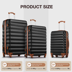 9 Piece Luggage Sets, Hard 20 24 28 in Luggage with 6 Pieces Organize Bags Travel Suitcases Sets with Wheels, Rosé