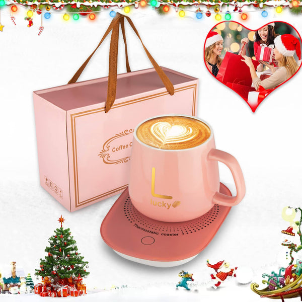 WeFrady Coffee Mug Warmer with Mug, Coffee Cup Mug Warmer for Desk with Auto Shut Off, Mug Warmer Set for Desk Home Office-xmas Gifts