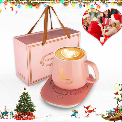 WeFrady Coffee Mug Warmer with Mug, Coffee Cup Mug Warmer for Desk with Auto Shut Off, Mug Warmer Set for Desk Home Office-xmas Gifts