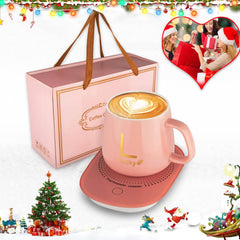 WeFrady Coffee Mug Warmer with Mug, Coffee Cup Mug Warmer for Desk with Auto Shut Off, Mug Warmer Set for Desk Home Office-xmas Gifts