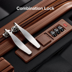 9 Piece Luggage Sets, Hard 20 24 28 in Luggage with 6 Pieces Organize Bags Travel Suitcases Sets with Wheels, Rosé