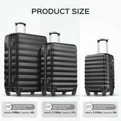 9 Piece Luggage Sets, Hard 20 24 28 in Luggage with 6 Pieces Organize Bags Travel Suitcases Sets with Wheels, Rosé