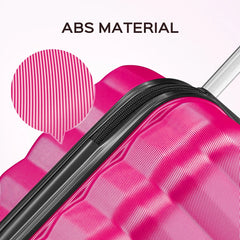 9 Piece Luggage Sets, Hard 20 24 28 in Luggage with 6 Pieces Organize Bags Travel Suitcases Sets with Wheels, Rosé