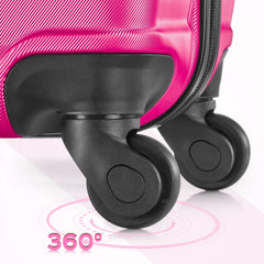 9 Piece Luggage Sets, Hard 20 24 28 in Luggage with 6 Pieces Organize Bags Travel Suitcases Sets with Wheels, Rosé