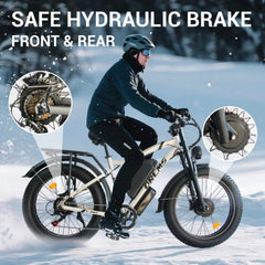 3000w（peak)Motor 190NM Electric Bike SMLRO MX500 for Adults, with 52v25ah Battery E Bicycles, 24" Fat Tire All - Terrain Electric Bicycle for Adult, Max 37MPH Ebike, 7 - Speed UL2849