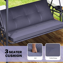 AECOJOY 2-in-1 Convertible Porch Swing Bed 3 Seat, Outdoor Patio Metal Pergola Swing