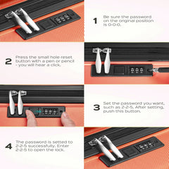 9 Piece Luggage Sets, Hard 20 24 28 in Luggage with 6 Pieces Organize Bags Travel Suitcases Sets with Wheels, Rosé