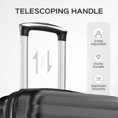 9 Piece Luggage Sets, Hard 20 24 28 in Luggage with 6 Pieces Organize Bags Travel Suitcases Sets with Wheels, Rosé