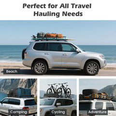 Naipo Roof Rack Cargo Basket, 500 lb, 64"x39"x6"extendable Roof Luggage Holder Rack with 4 U - Bolts for SUV/RV, Camping