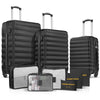 9 Piece Luggage Sets, Hard 20 24 28 in Luggage with 6 Pieces Organize Bags Travel Suitcases Sets with Wheels, Rosé