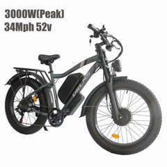 3000w（peak)Motor 190NM Electric Bike SMLRO MX500 for Adults, with 52v25ah Battery E Bicycles, 24" Fat Tire All - Terrain Electric Bicycle for Adult, Max 37MPH Ebike, 7 - Speed UL2849