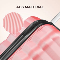 9 Piece Luggage Sets, Hard 20 24 28 in Luggage with 6 Pieces Organize Bags Travel Suitcases Sets with Wheels, Rosé