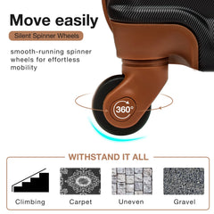 9 Piece Luggage Sets, Hard 20 24 28 in Luggage with 6 Pieces Organize Bags Travel Suitcases Sets with Wheels, Rosé