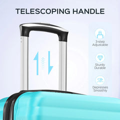 9 Piece Luggage Sets, Hard 20 24 28 in Luggage with 6 Pieces Organize Bags Travel Suitcases Sets with Wheels, Rosé