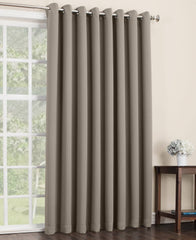 Sun Zero Jonah Extra Wide Blackout Patio Curtain Panel Stone