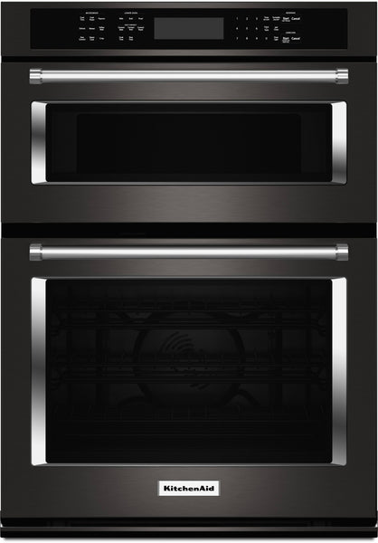 KitchenAid 30" Black Stainless Combination Convection Wall Oven