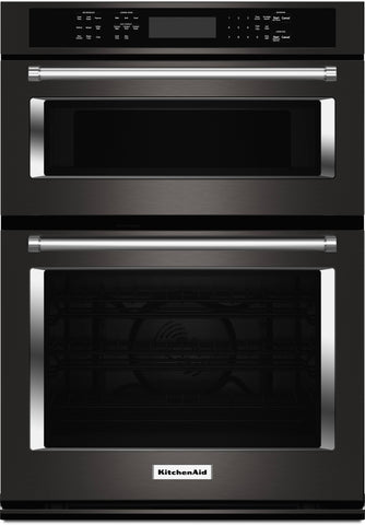 KitchenAid 30" Black Stainless Combination Convection Wall Oven