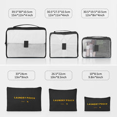 9 Piece Luggage Sets, Hard 20 24 28 in Luggage with 6 Pieces Organize Bags Travel Suitcases Sets with Wheels, Rosé