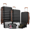 9 Piece Luggage Sets, Hard 20 24 28 in Luggage with 6 Pieces Organize Bags Travel Suitcases Sets with Wheels, Rosé