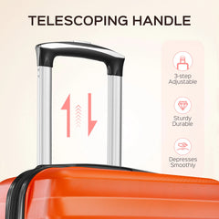 9 Piece Luggage Sets, Hard 20 24 28 in Luggage with 6 Pieces Organize Bags Travel Suitcases Sets with Wheels, Rosé