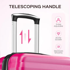 9 Piece Luggage Sets, Hard 20 24 28 in Luggage with 6 Pieces Organize Bags Travel Suitcases Sets with Wheels, Rosé