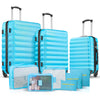 9 Piece Luggage Sets, Hard 20 24 28 in Luggage with 6 Pieces Organize Bags Travel Suitcases Sets with Wheels, Rosé