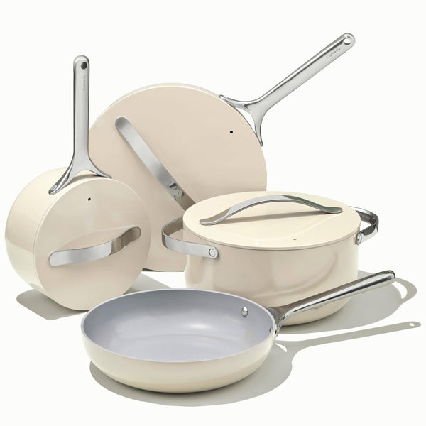 Caraway Non-Stick Ceramic 7 Piece Cookware Set - Cream
